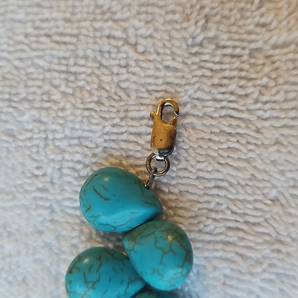 Turquoise adjustable bracelet with Clasp Closure Silver Chain. EUC - Picture 7 of 8